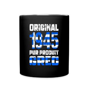 80. Geburtstag - Original 1945 - Griechisch - Tasse einfarbig - Schwarz - Vorne