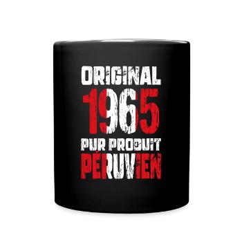 60. Geburtstag - Original 1965 - Peruanisch - Tasse einfarbig - Schwarz - Vorne