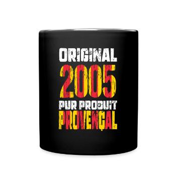 Anniversaire 20 ans - Original 2005 - Provençal - Mug uni - noir - Devant