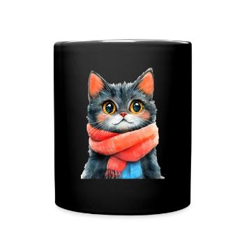 Chat d’hiver - Mug uni - noir - Devant