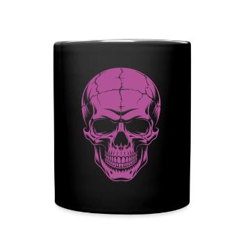 Grosser grinsender Skull - Tasse einfarbig - Schwarz - Vorne