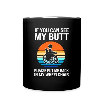 Rollstuhl - Tasse einfarbig - Schwarz - Vorne