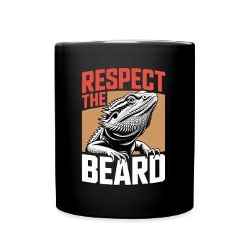 Respect the Beard! Bearded Dragon Reptile Terraristics - Full Colour Mug - black - Front