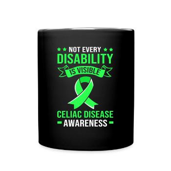 Celiac Disease Gluten Free - Full Colour Mug - black - Front