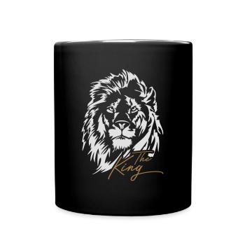 Der Löwe - The King Löwenkopf Wilsigns - Tasse einfarbig - Schwarz - Vorne