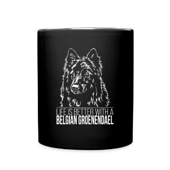 BELGIAN GROENENDAEL Life is better Wilsign's dogs - Full Colour Mug - black - Front