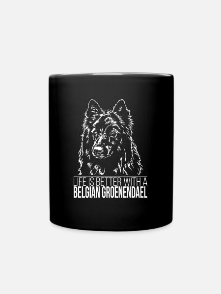 BELGIAN GROENENDAEL La vie est meilleure Les chiens de Wilsign - Mug uni - noir