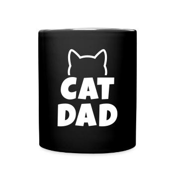Cat Dad - Tasse einfarbig - Schwarz - Vorne