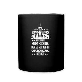Maler - Tasse einfarbig - Schwarz - Vorne