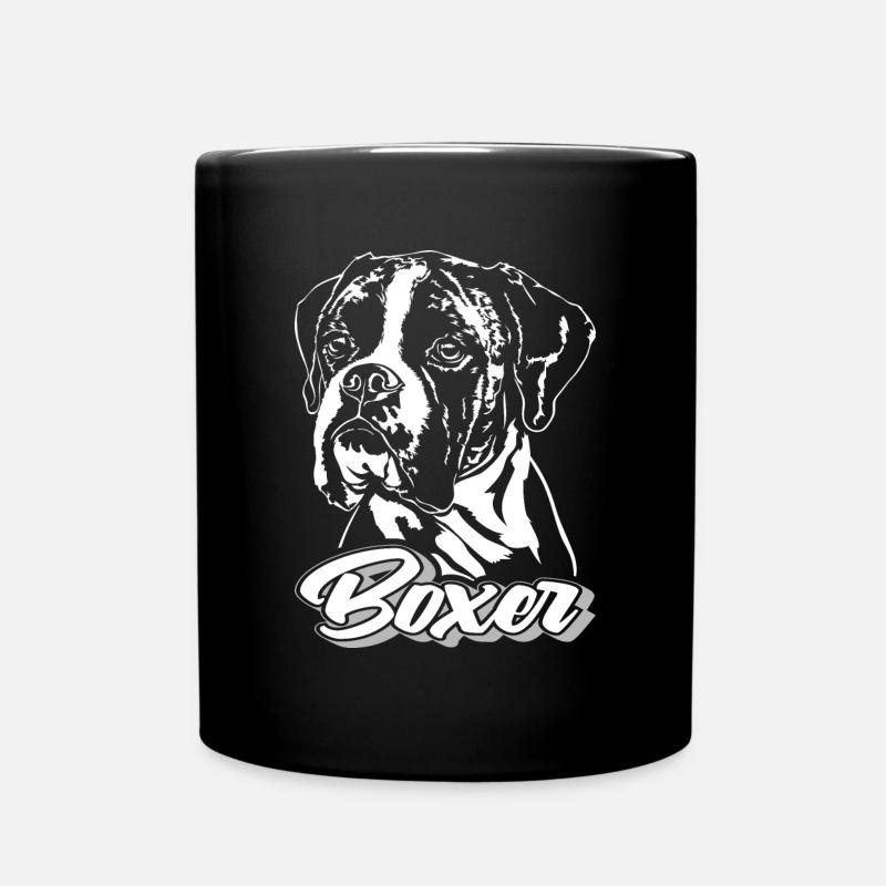 BOXER Hundeportrait Wilsigns Hund Hunde - Tasse einfarbig - Schwarz