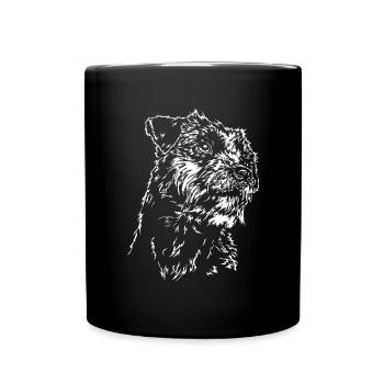 BORDER TERRIER Dog Dog Portrait Wilsigns - Full Colour Mug - black - Front