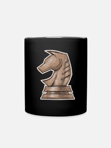 Schachpferd Springpferd - Tasse einfarbig - Schwarz