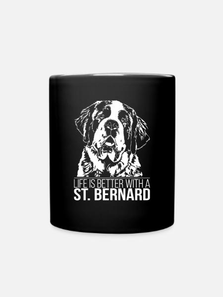 St. BERNARD la vie est meilleure Hundespruch Wilsigns - Mug uni - noir