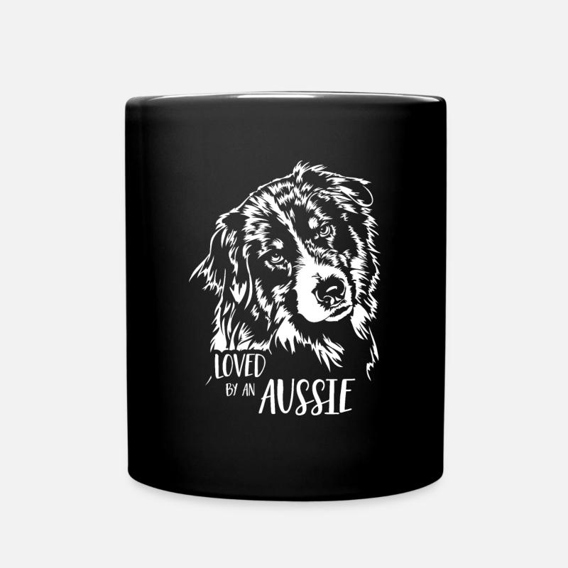 AUSTRALIAN SHEPHERD loved by an Aussie Wilsigns - Tasse einfarbig - Schwarz