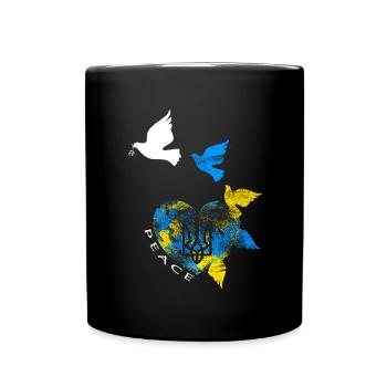 Ukraine - Tasse einfarbig - Schwarz - Vorne