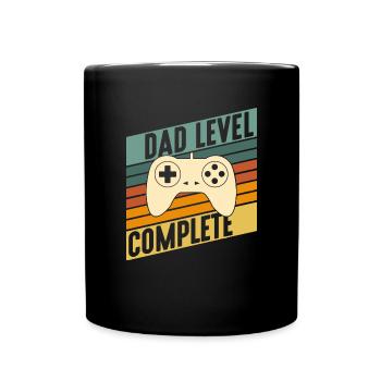 Papa level complete Gaming Father Baby Pregnant - Full Colour Mug - black - Front
