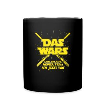 JGA Junggesellenabschied Das wars Bräutigam Mann - Tasse einfarbig - Schwarz - Vorne