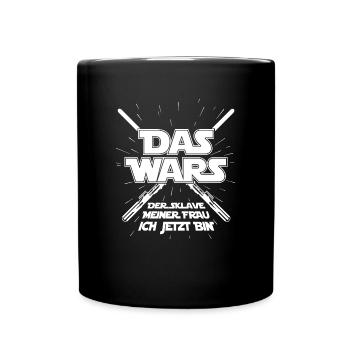JGA Junggesellenabschied Das wars Bräutigam Mann - Tasse einfarbig - Schwarz - Vorne