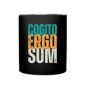 Cogito ergo sum - Latin quote - Full Colour Mug - black - Front