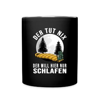 biwak bushcraft outdoor shelter wildlife - Tasse einfarbig - Schwarz - Vorne