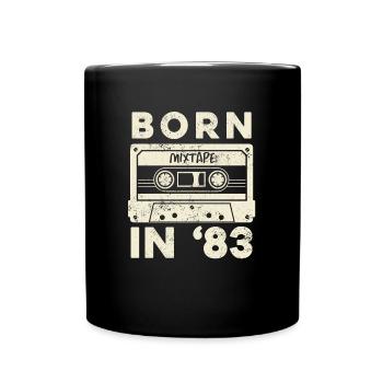 1983 Vintage Birthday Gift Idea Mixtape - Mug uni - noir - Devant