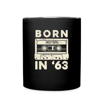 1963 Vintage Birthday Gift Idea Mixtape - Mug uni - noir - Devant