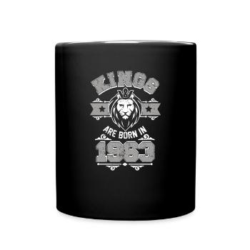 Kings were born in 1963 - Lion Birthday Retro - Full Colour Mug - black - Front