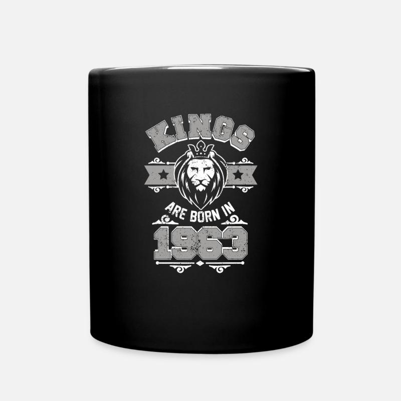Les rois sont nés en 1963 - Lion Birthday Retro - Mug uni - noir