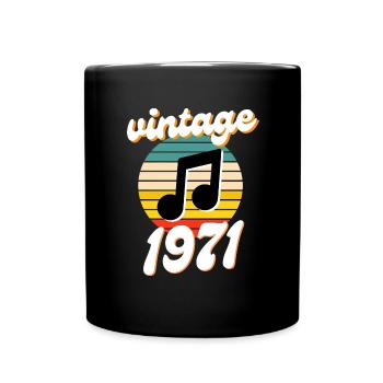 né 1971 millésime 71 idée cadeau anniversaire - Mug uni - noir - Devant