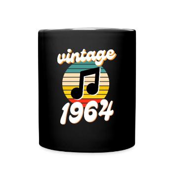 né 1964 millésime 64 idée cadeau anniversaire - Mug uni - noir - Devant