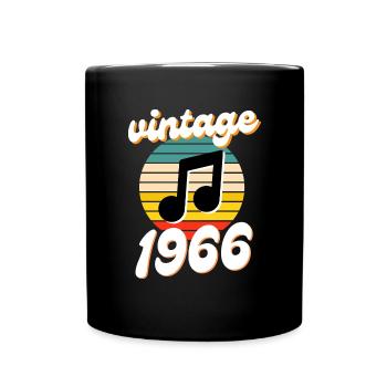 né 1966 millésime 66 idée cadeau anniversaire - Mug uni - noir - Devant