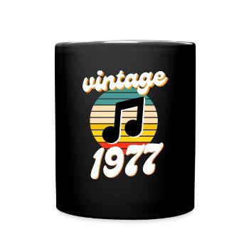 né 1977 année 77 idée cadeau anniversaire - Mug uni - noir - Devant
