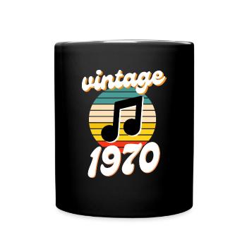 né 1970 millésime 70 idée cadeau anniversaire - Mug uni - noir - Devant