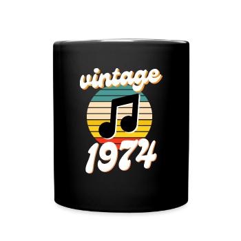 né 1974 millésime 74 idée cadeau anniversaire - Mug uni - noir - Devant