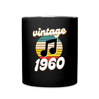 né 1960 année 60 idée cadeau anniversaire - Mug uni - noir - Devant