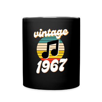 né 1967 année 67 idée cadeau anniversaire - Mug uni - noir - Devant