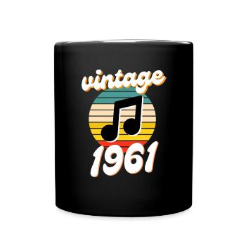 né 1961 millésime 61 idée cadeau anniversaire - Mug uni - noir - Devant
