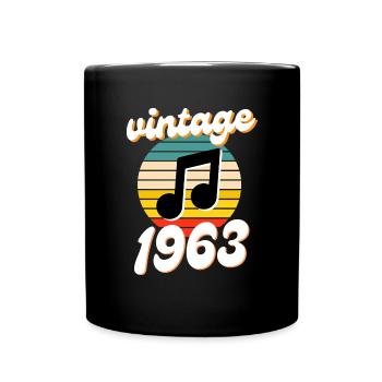 né 1963 millésime 63 idée cadeau anniversaire - Mug uni - noir - Devant
