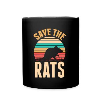 Save The Rats Retro Ratte Nagetier Haustier Ratten - Tasse einfarbig - Schwarz - Vorne