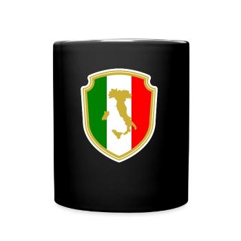Italien Fahne Trikot Fußball Flagge Fussball Sport - Tasse einfarbig - Schwarz - Vorne