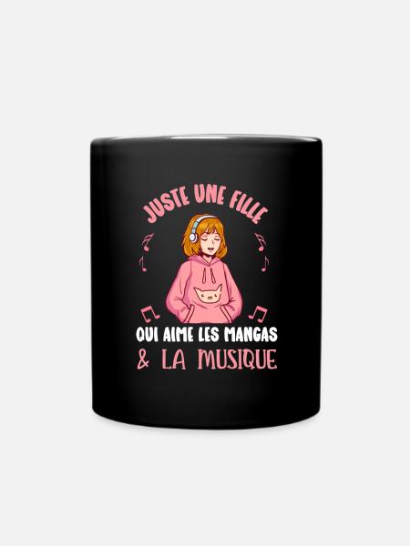 juste une fille qui aime les mangas - Mug uni - noir