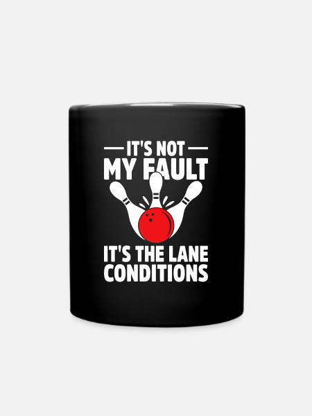Bowling Bowler Gutter Strike Ersatznadeln - Tasse einfarbig - Schwarz