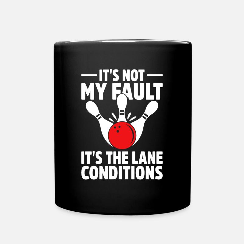 Bowling Bowler Gutter Strike Ersatznadeln - Tasse einfarbig - Schwarz