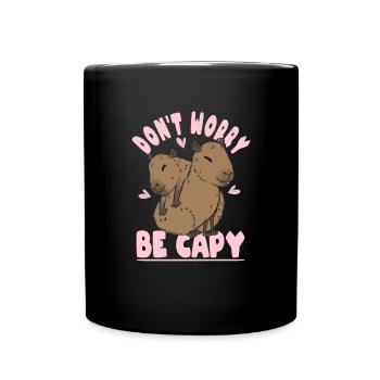 Capybara Ne vous inquiétez pas être Capy Panama-Capybara - Mug uni - noir - Devant