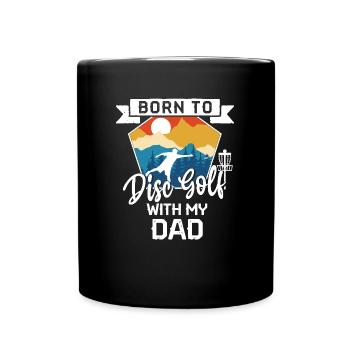 Né pour jouer au disc golf avec papa - Frisbee - Mug uni - noir - Devant