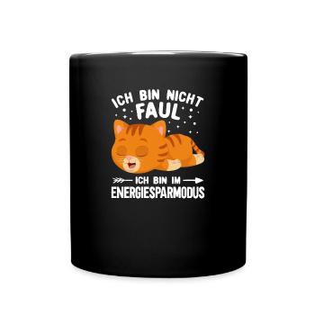 Chat - Mode d’économie d’énergie pas paresseux - Mug uni - noir - Devant