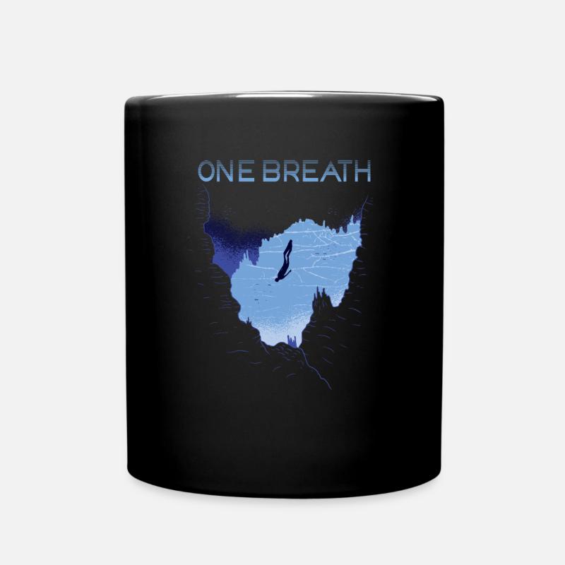 Freediving One Breath tauchen Apnoe Taucher Ozean - Tasse einfarbig - Schwarz