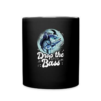 Drop The Bass - Perche avec casque - Mug uni - noir - Devant