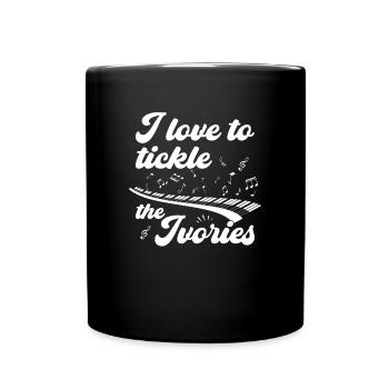 I love to tickle the Ivories - Klavierspieler - Tasse einfarbig - Schwarz - Vorne