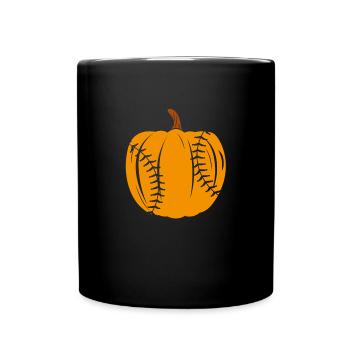 Halloween Baseball Pumpkin - Full Colour Mug - black - Front